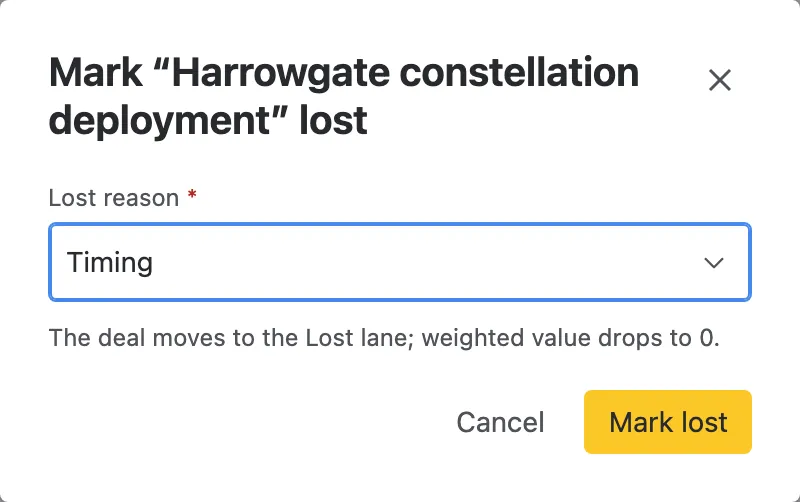 Mark lost asking for a lost reason