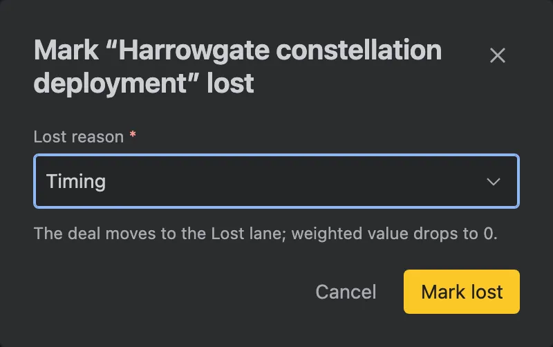 Mark lost asking for a lost reason